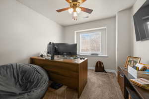 Home office with lots of natural light.