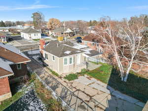 Aerial view of residential area