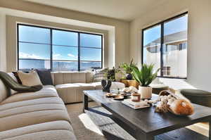 Living area with a mountain view