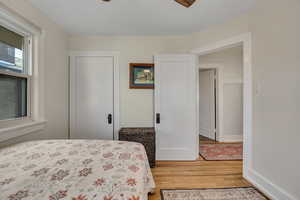 Bedroom featuring light wood finished floors