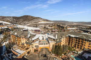 Aerial view of a mountainous background