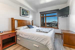 Bedroom featuring light wood-style floors
