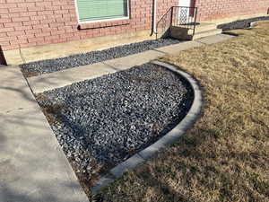 Exterior view of brick siding