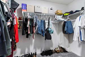 View of walk in closet