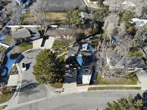Aerial perspective of suburban area
