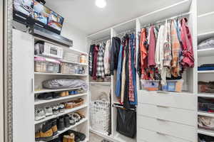 View of walk in closet