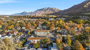 View of mountain backdrop with nearby suburban area