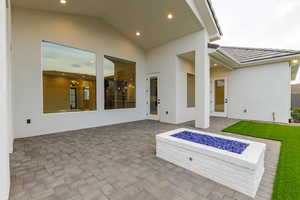 View of patio / terrace featuring a fire pit