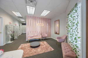 Lobby with a drop ceiling