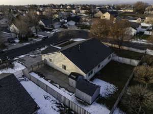 Aerial perspective of suburban area