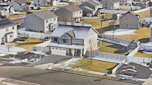Aerial view of residential area