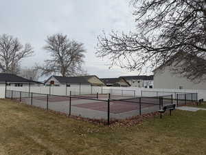 View of tennis court