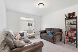 View of carpeted living area