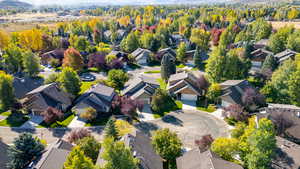 Aerial perspective of suburban area