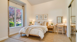 AI Staged as a guest bedroom.