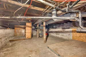 View of unfinished basement