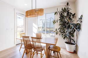 Dining room featuring light wood-style flooring