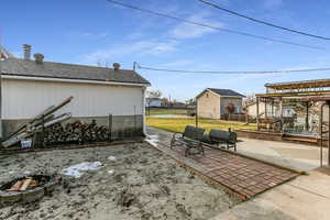 View of patio / terrace featuring a fire pit
