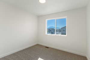 Carpeted empty room with baseboards