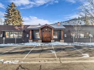 View of snow covered building