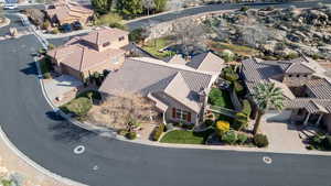 Aerial perspective of suburban area