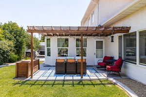 View of patio with a pergola