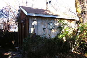 View of storage shed