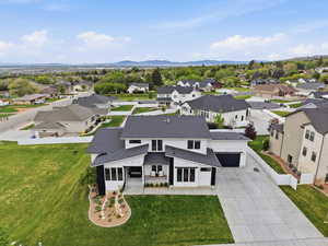 Aerial view of residential area