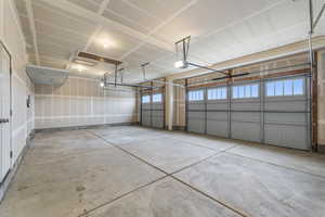 3 car garage with attic storage