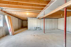 View of unfinished basement