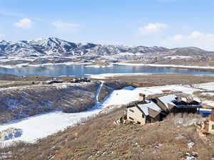 Water view with a mountainous background