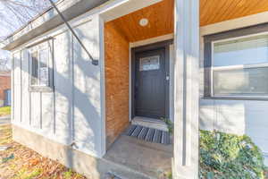 View of exterior entry