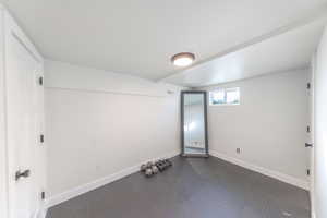 Bedroom used as an exercise room