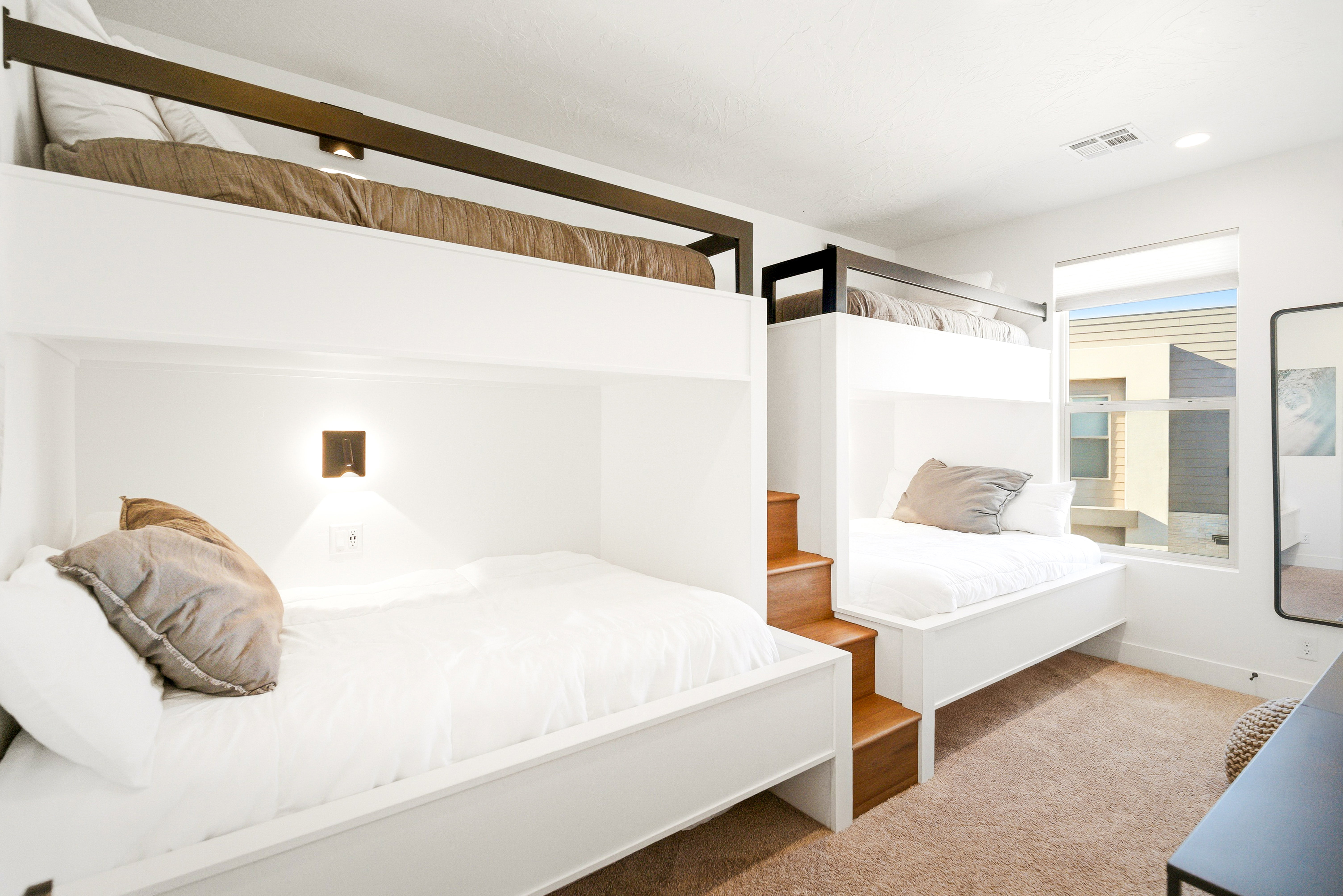 Bunk room with 2 twins, 2 full beds, & two pull-outs