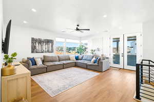 Family room area adjacent to upper patio