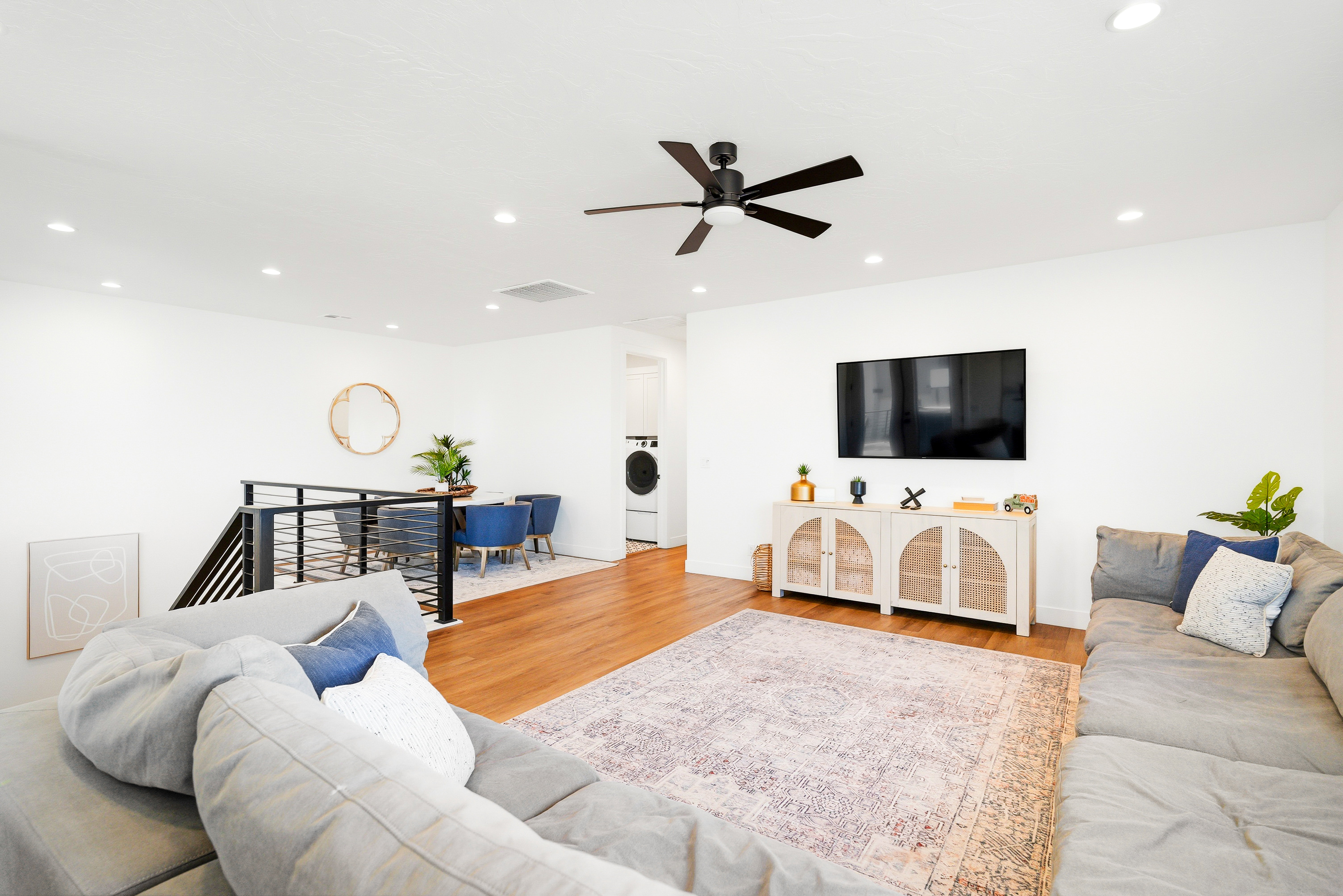 Family room area with game table