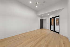 Spare room with recessed lighting and light wood finished floors