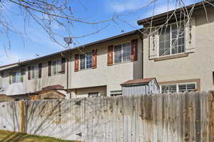 View of property exterior with stucco siding