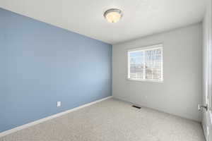 Carpeted empty room with baseboards