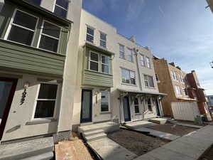 View of front of property featuring stucco siding