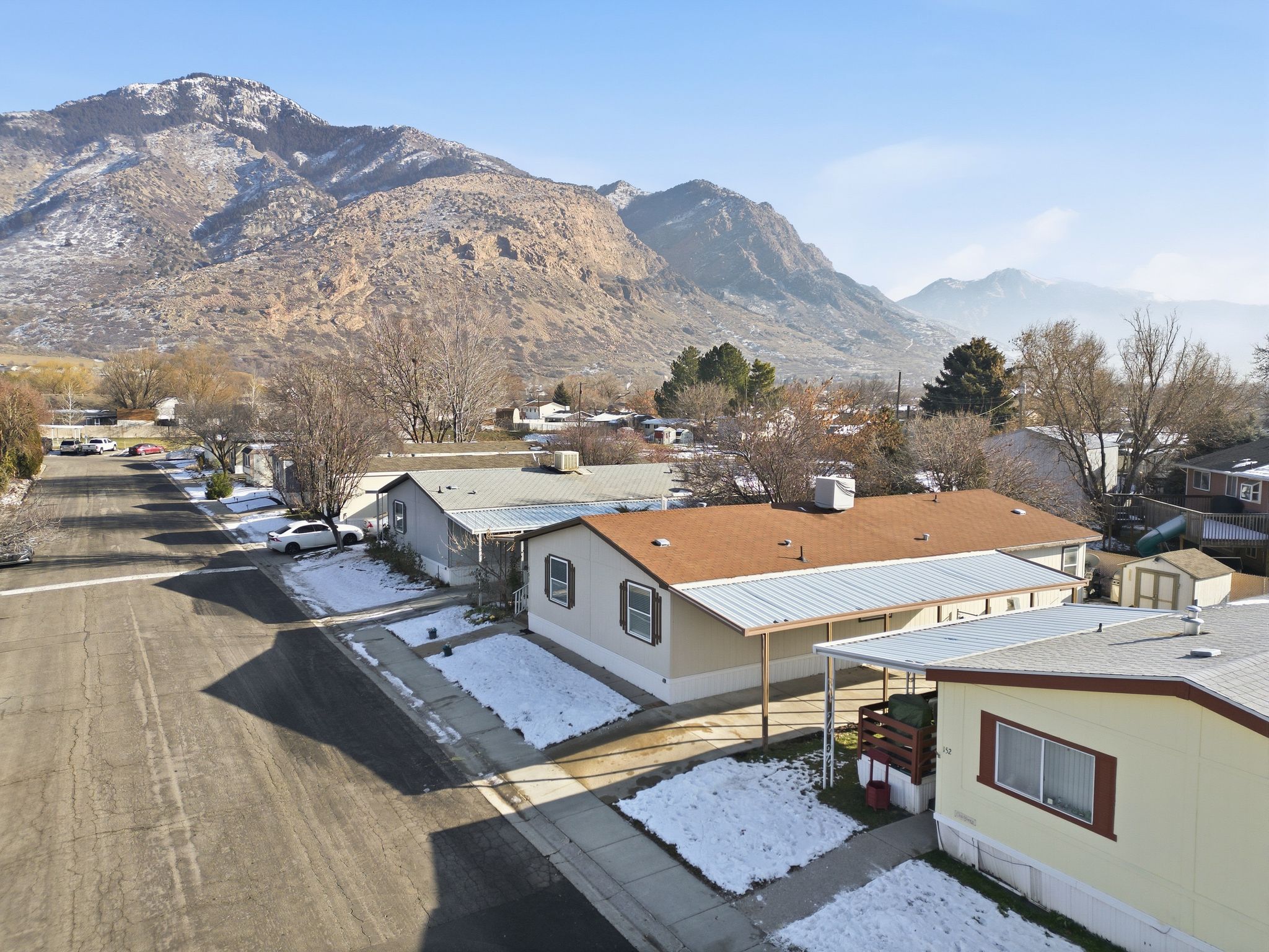 Mountain view featuring nearby suburban area