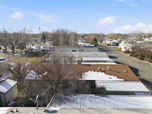 Aerial perspective of suburban area