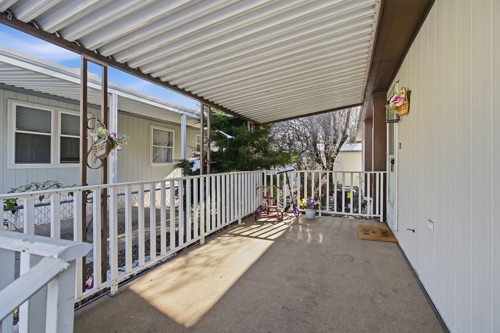 View of covered porch