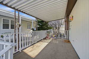 View of covered porch