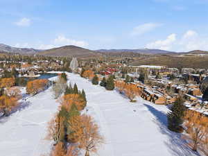 View of mountain background with nearby suburban area