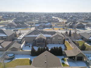 Aerial perspective of suburban area