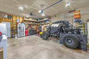 2 car heated garage. Freezer and cold plunge are excluded