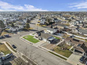 Aerial view of residential area