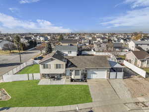 Aerial view of residential area