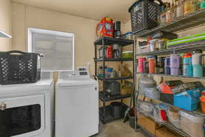 Laundry room with rough in for additional full bathroom